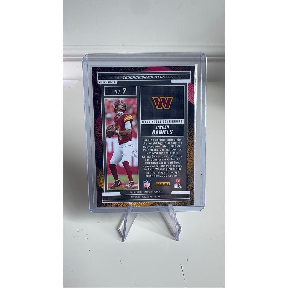 2025 Jayden Daniels Panini Mosaic Touchdown Masters Orange Prizm - Picture 2 of 2